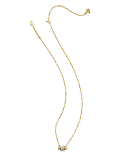 Bailey Pave Pendant Necklace Gold White Crystal