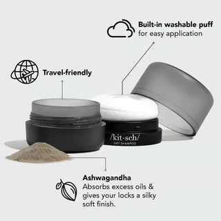 KITSCH Dark Volumizing Rice Protein Dry Shampoo with Puff