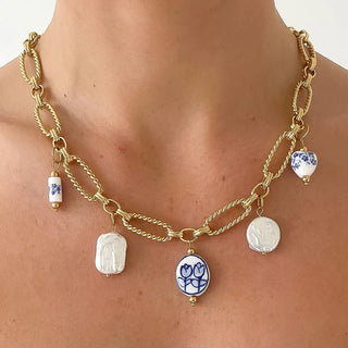 Riela Ceramic Floral Charm Necklace