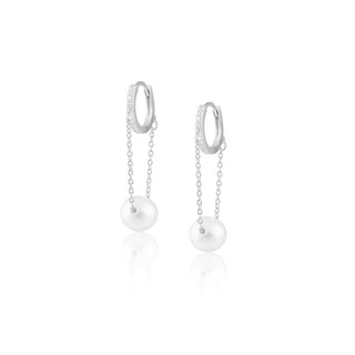 Sahira Hillary Pearl Chain Huggies