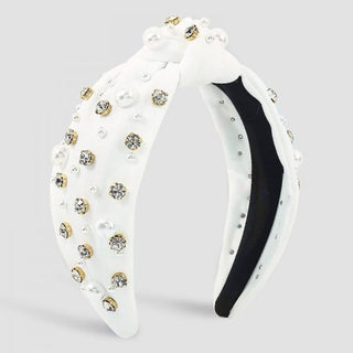 Pearl Rhinestone Knotted Headband