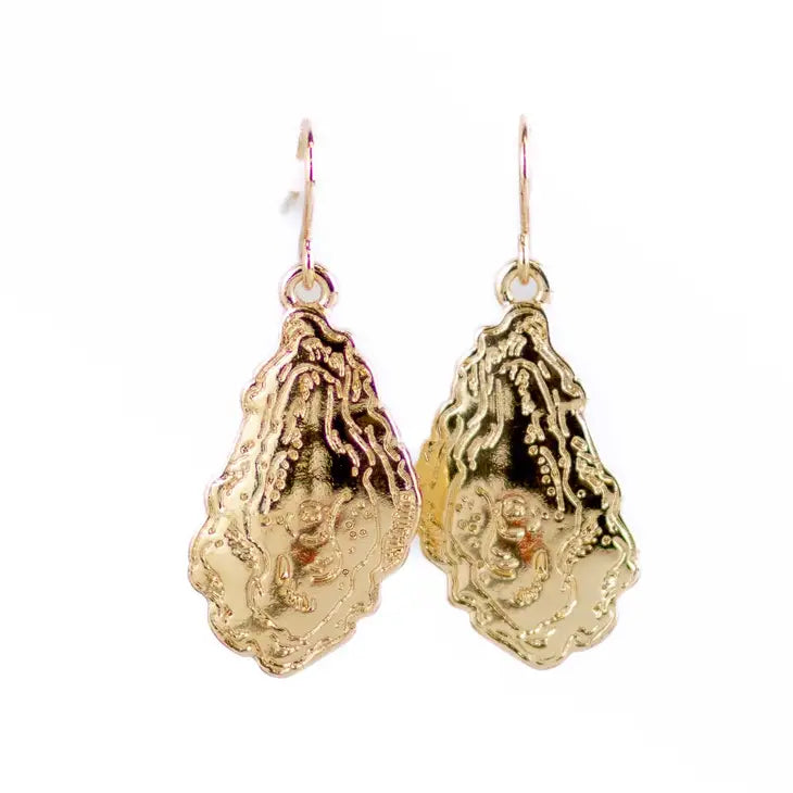 Oyster Earrings Gold 1"