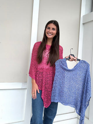 Popcorn Knit Poncho