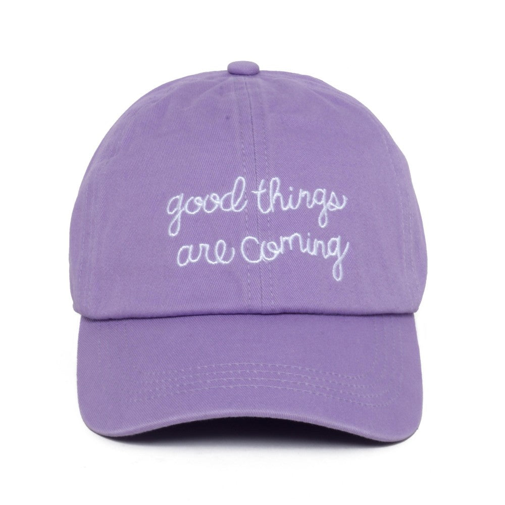 Embroidered 'good things are coming' Baseball Cap