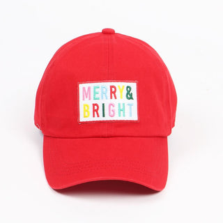 Merry & Bright Embroidered Baseball Cap