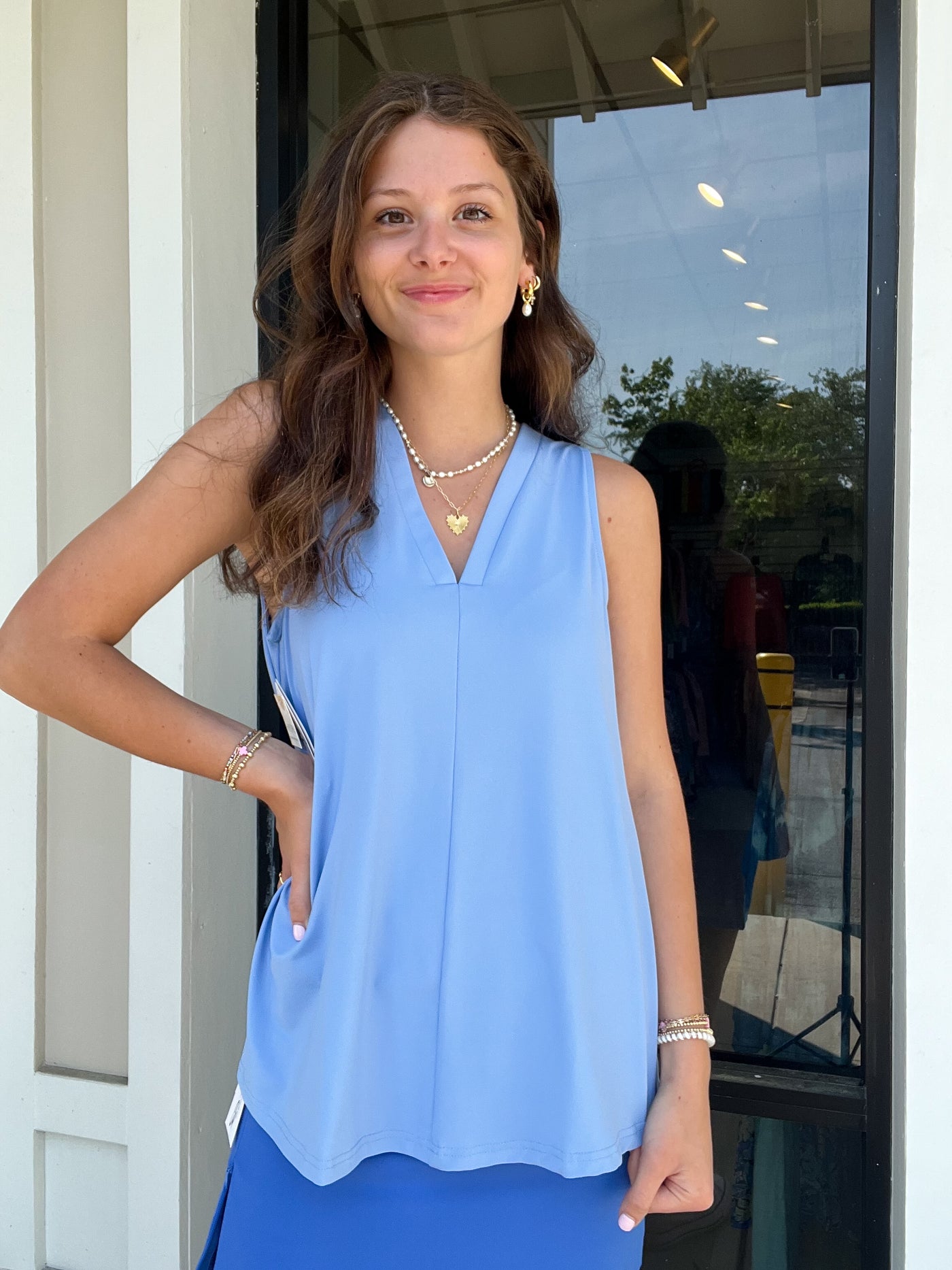 LuLu B Solid V-Neck Tank