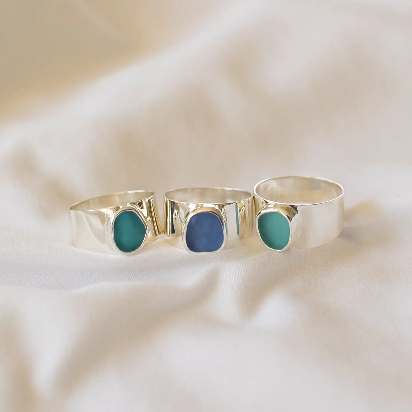 Blue Bold Seaglass Ring
