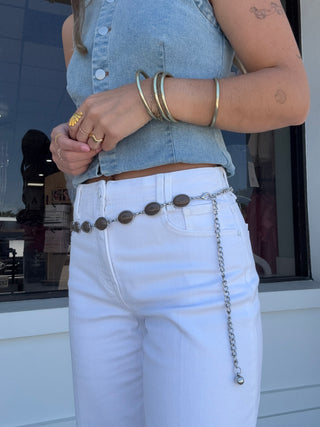 Vintage Acrylic Metal Chain Belt