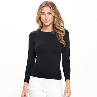 Seamless Round Neck Long Sleeve Top