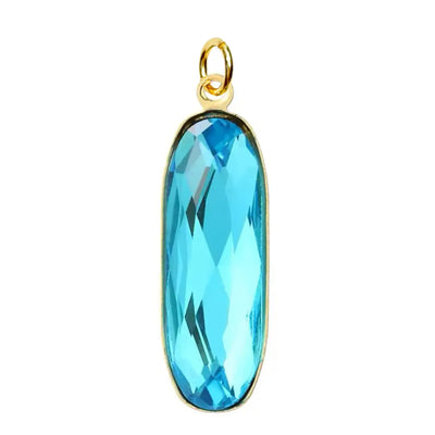 Large Zircon Oval Charm