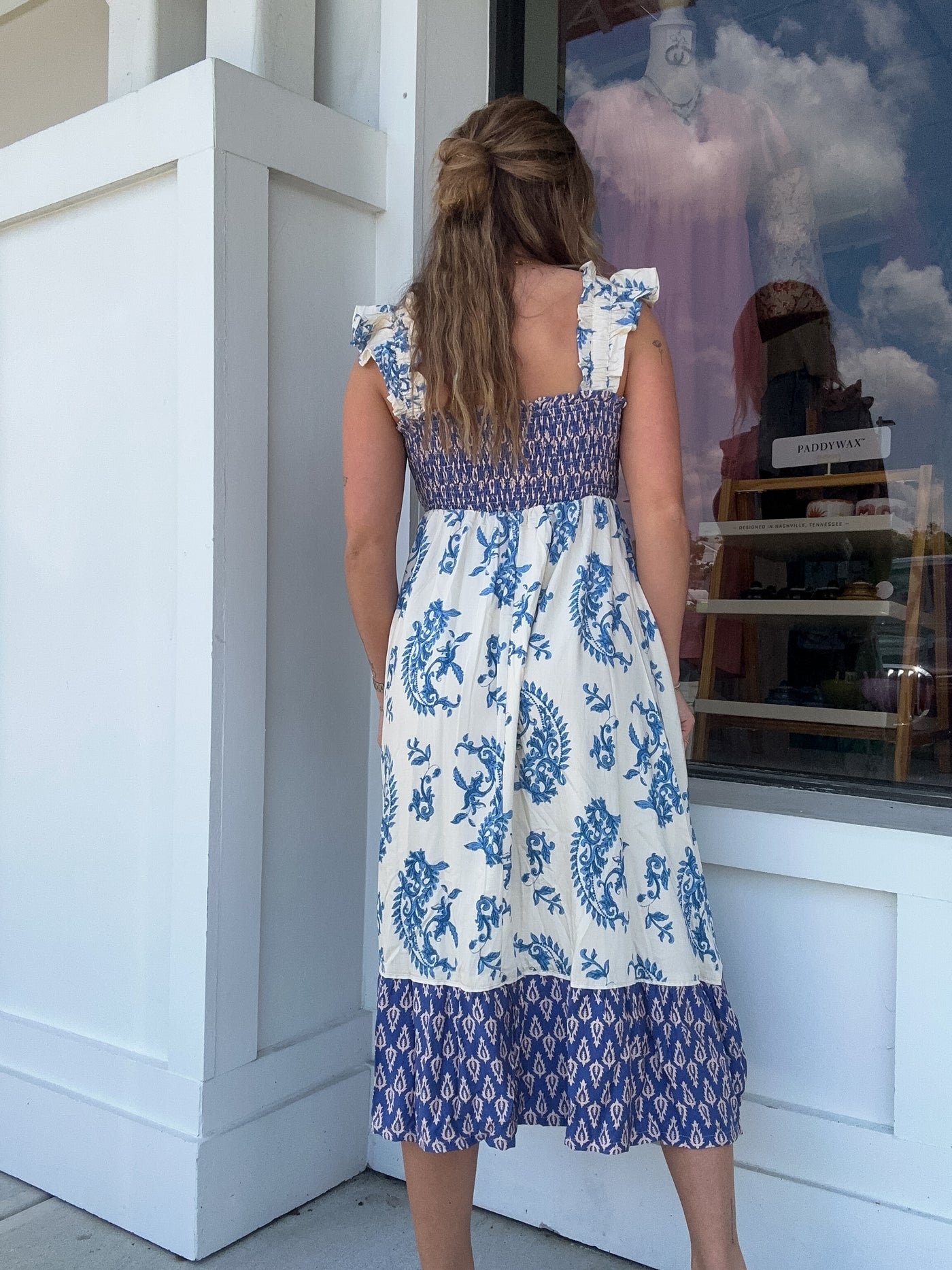 Umgee Smocked Chino Midi Dress