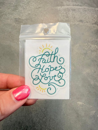 Faith Hope Love Cell Phone Sticker