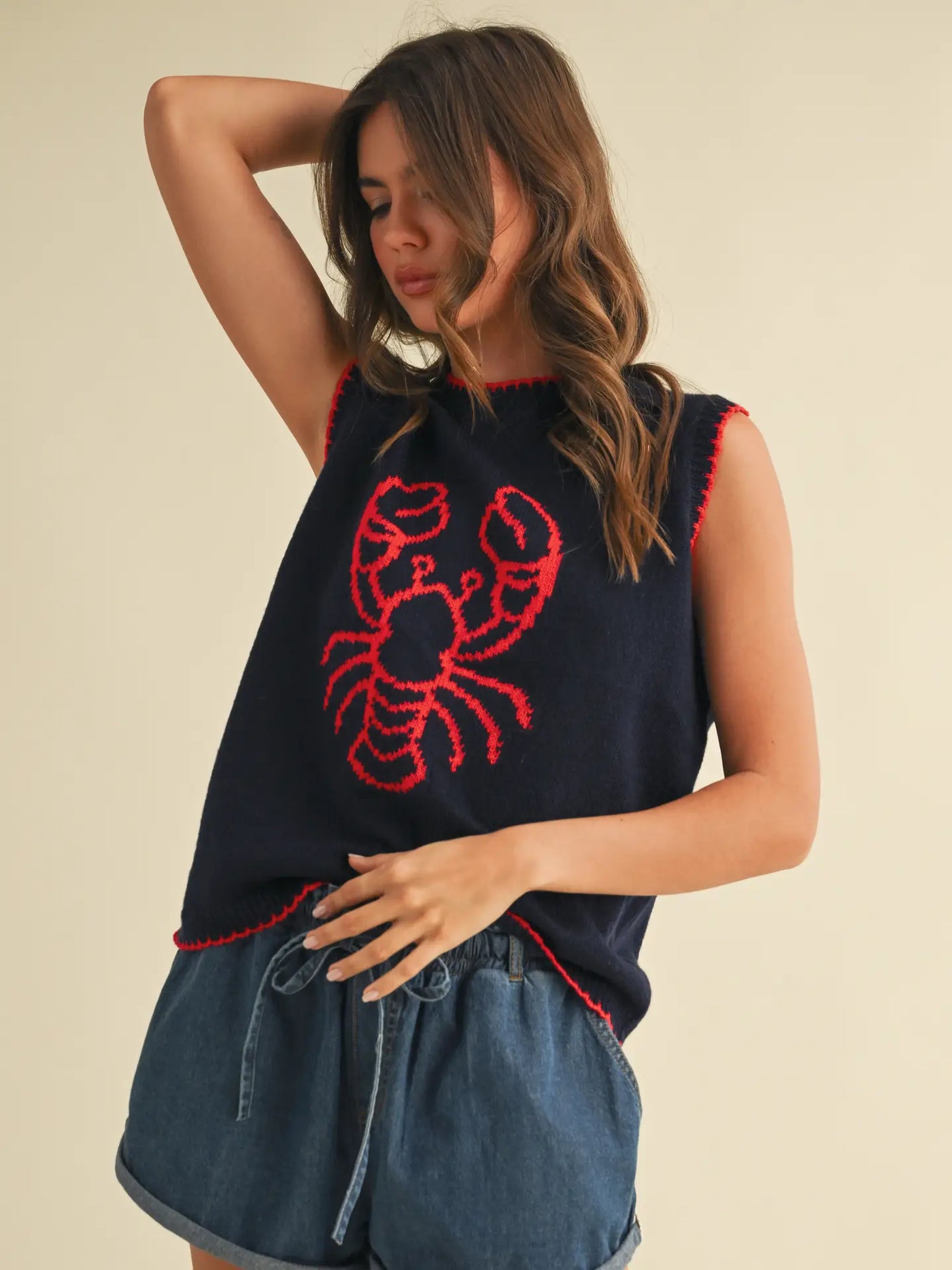 Lobster Printed Knit Top