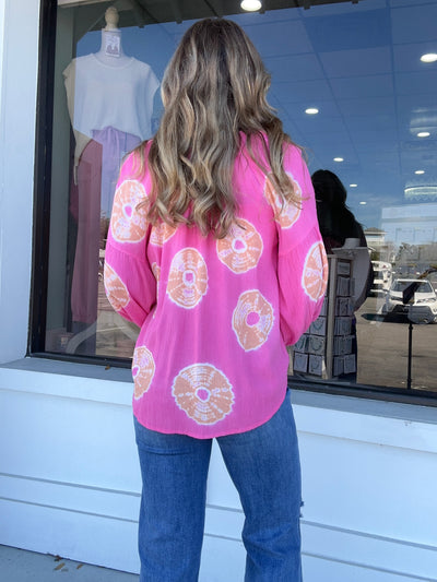 Tie Dye Peasant Top