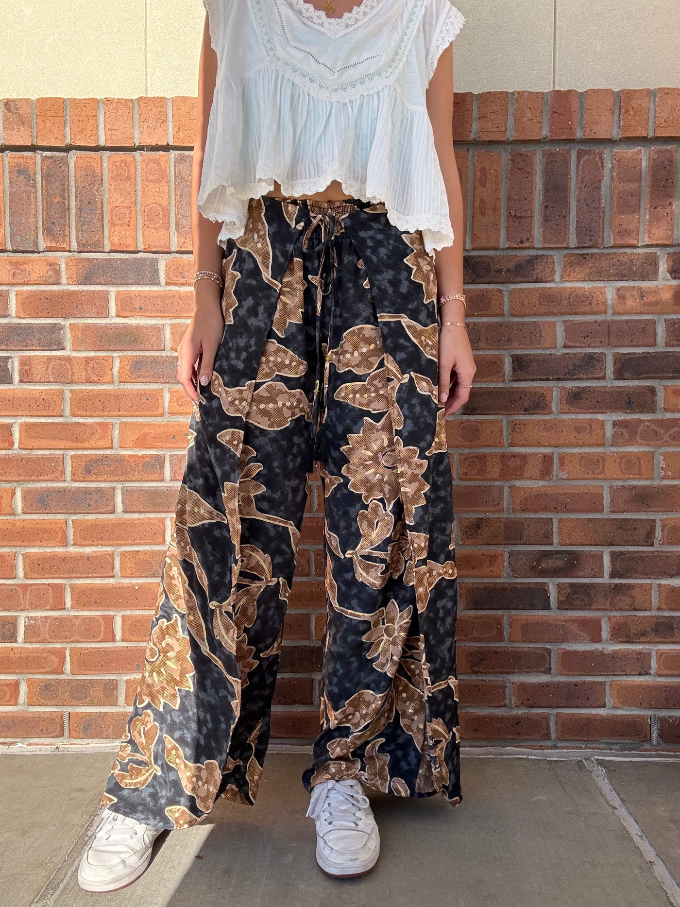 Printed Wrap Pants