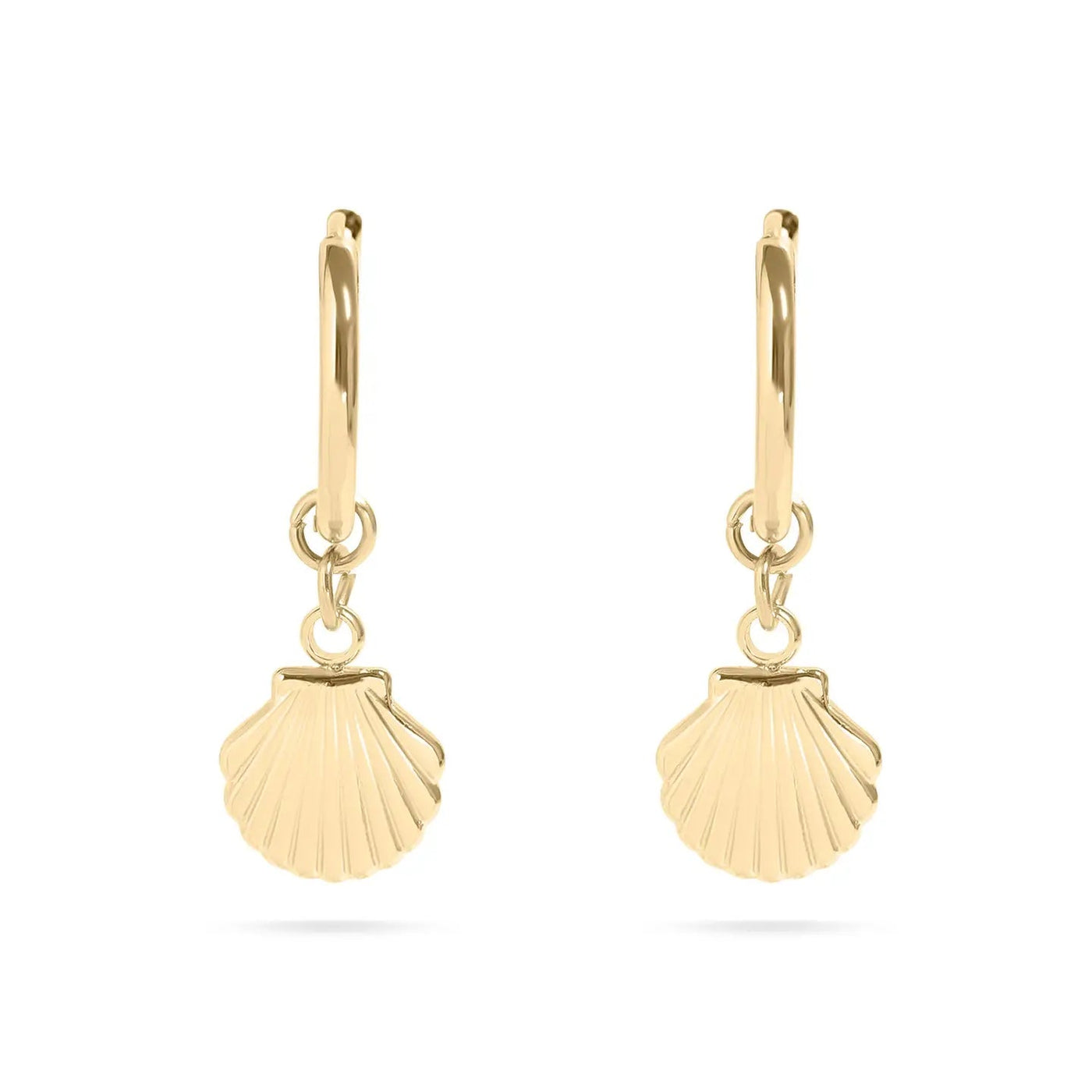 Shell Pendant Huggie Earrings