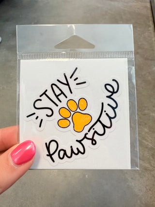 Stay Pawsitive Medium Sticker