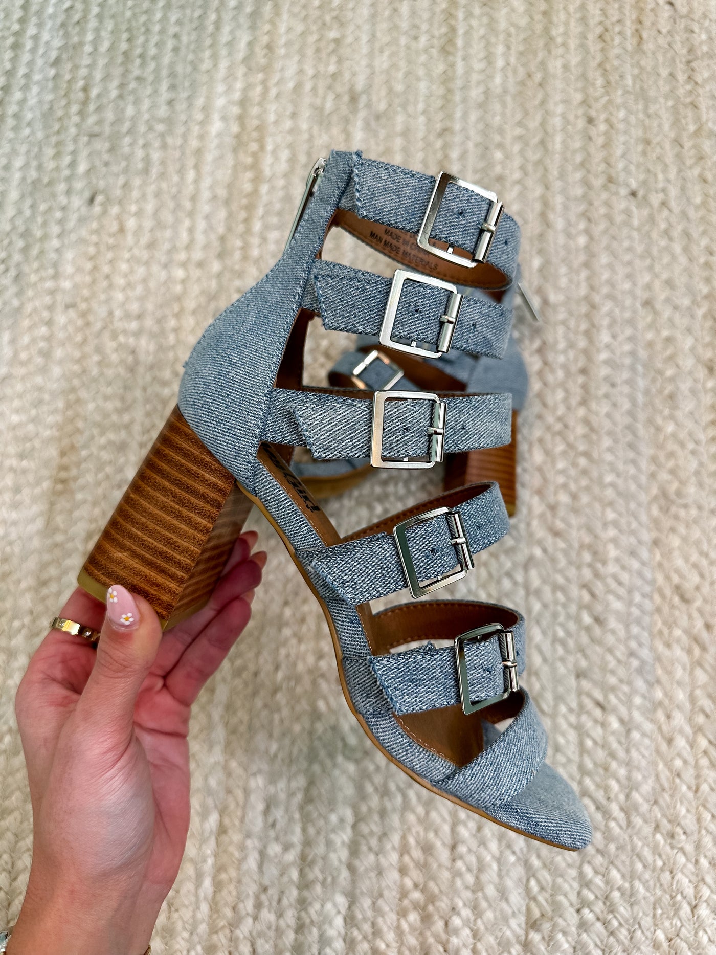 Corkys Denim Buckle Down Heel