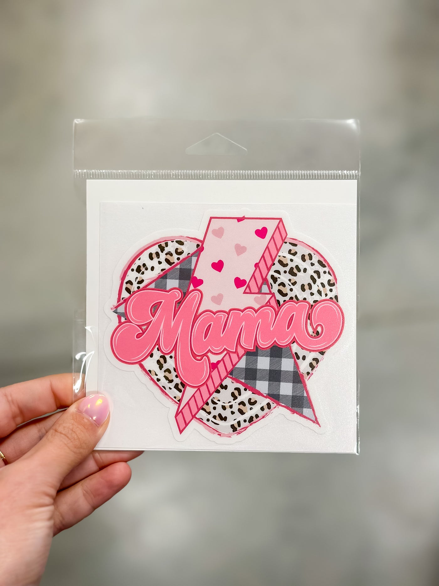 Mama - Cheetah Heart Sticker