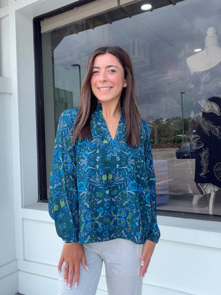 Habitat Rayon Crepe Garden Flounce Shirt