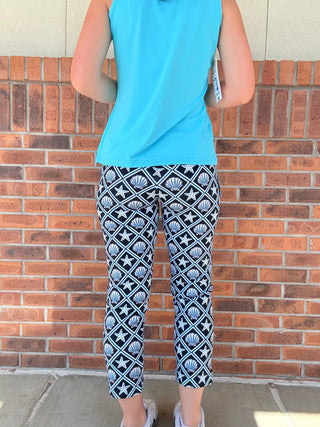 LuLu B Starfish and Shells Neutral Pocket Capri