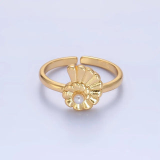 24K Gold Filled Clam Shell Ring