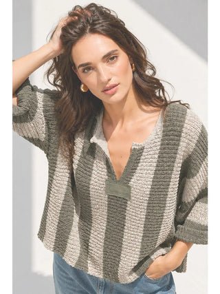 Sailor's Delight Striped Crop Sweater