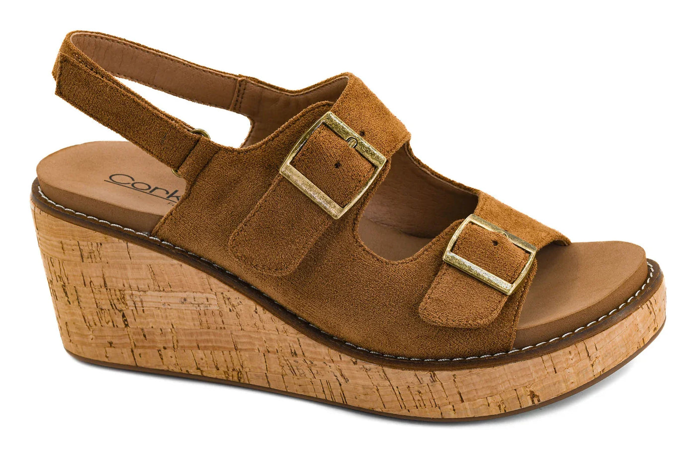 Corky's My Two Cents Wedge Tobacco Faux Suede