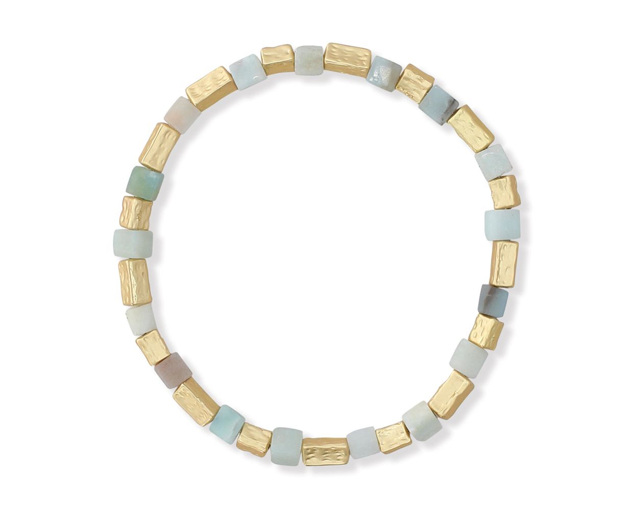 Periwinkle Mint & Gold Block Bracelet