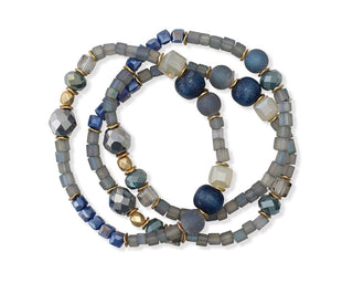 Periwinkle Three Row Navy Bracelet