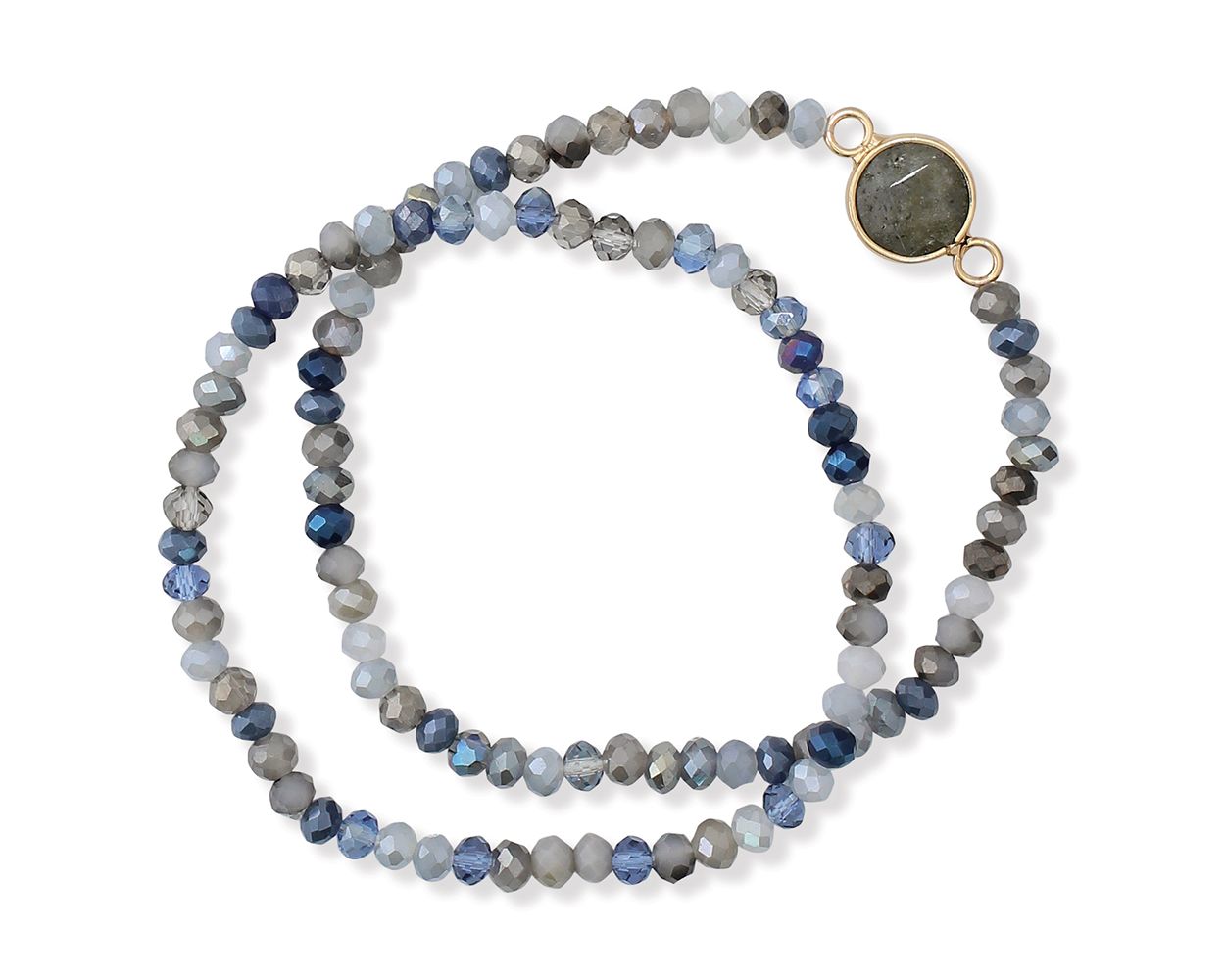 Periwinkle Two Row Gray Agate Bracelet