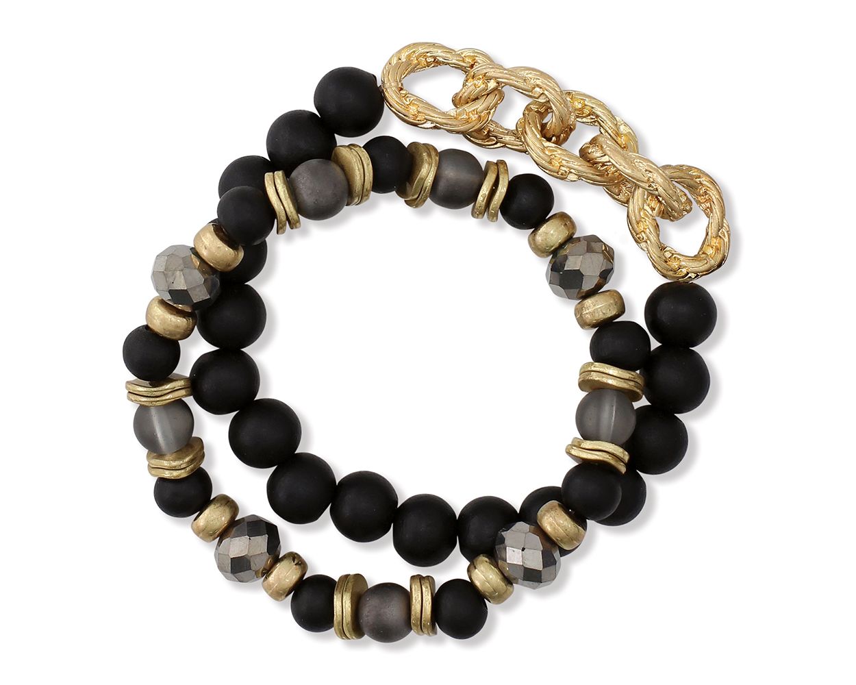 Periwinkle Black and Gold Bracelet