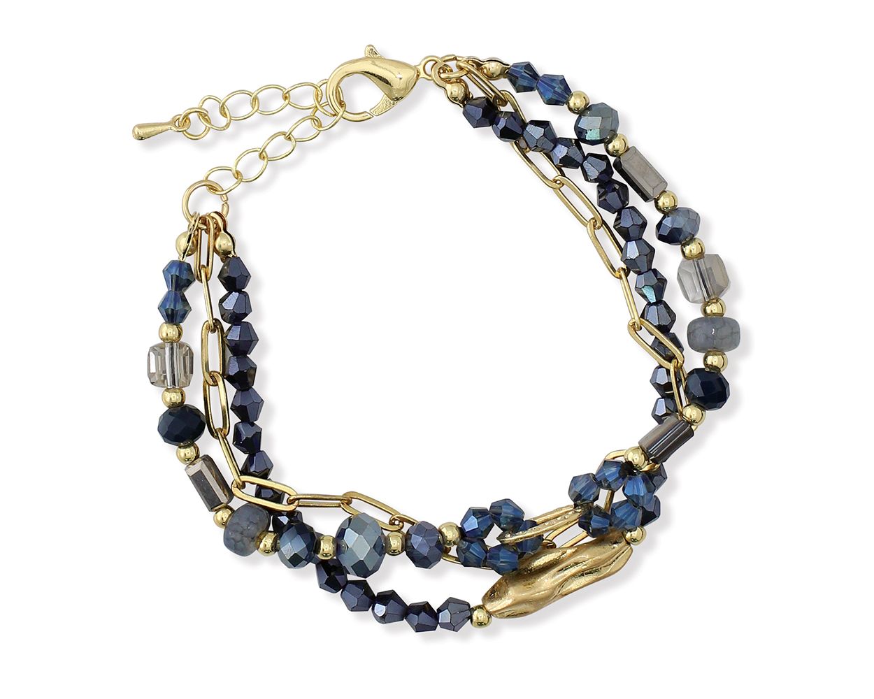 Periwinkle Three Row Navy Bracelet