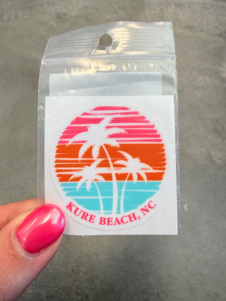 Palm Trees Kure Beach Cell Phone Sticker