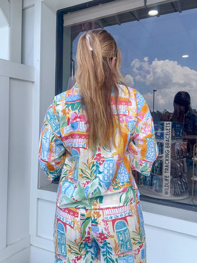 Vacay Abroad Button Down Top