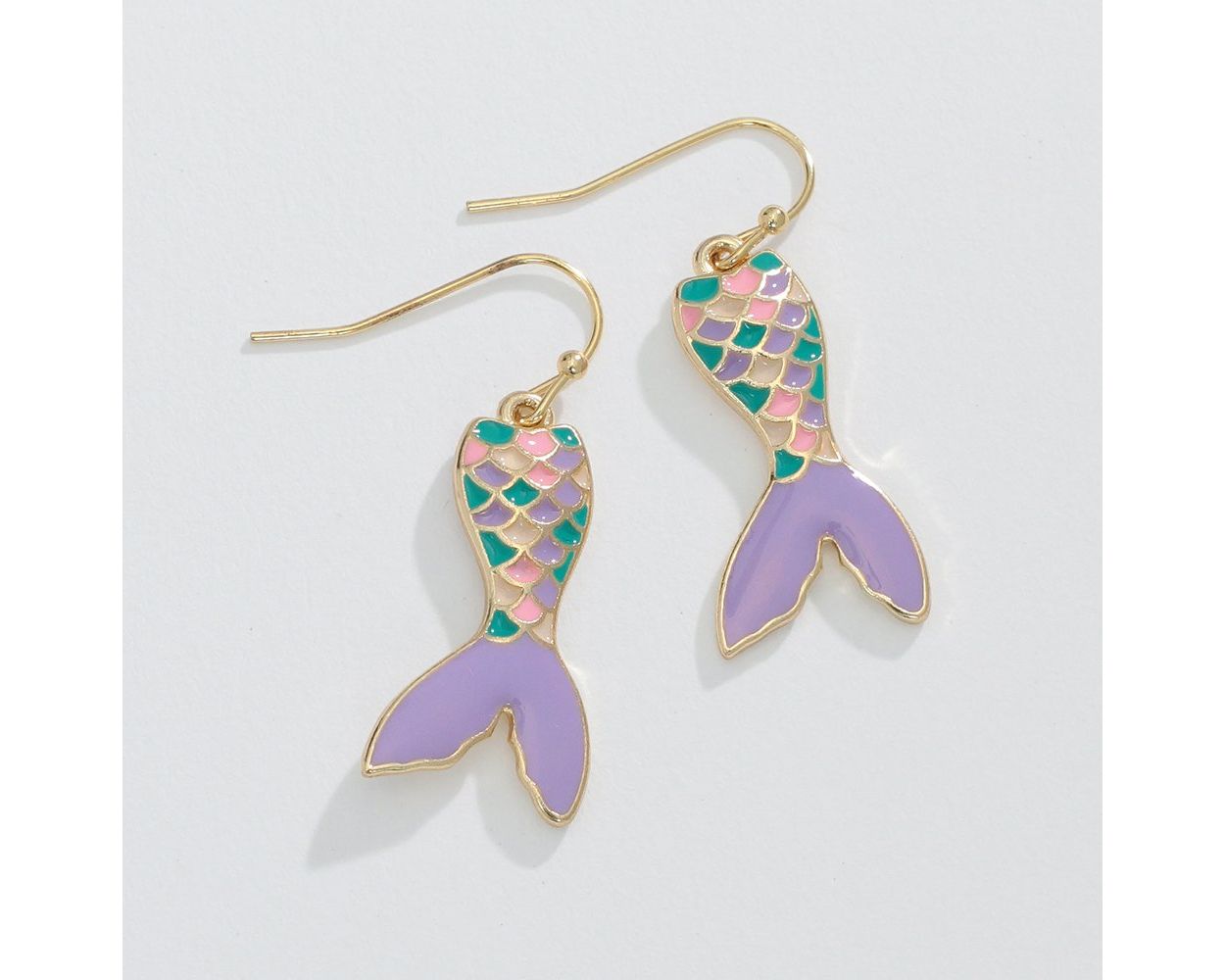 Purple Mermaid Tail Periwinkle Earrings