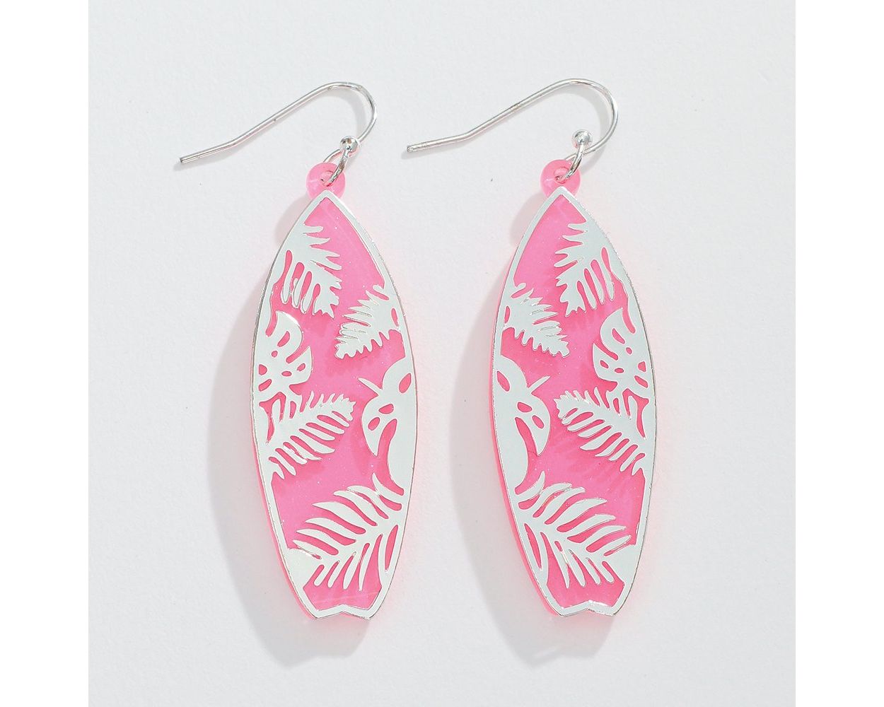 Pink Surfboard Periwinkle Earrings