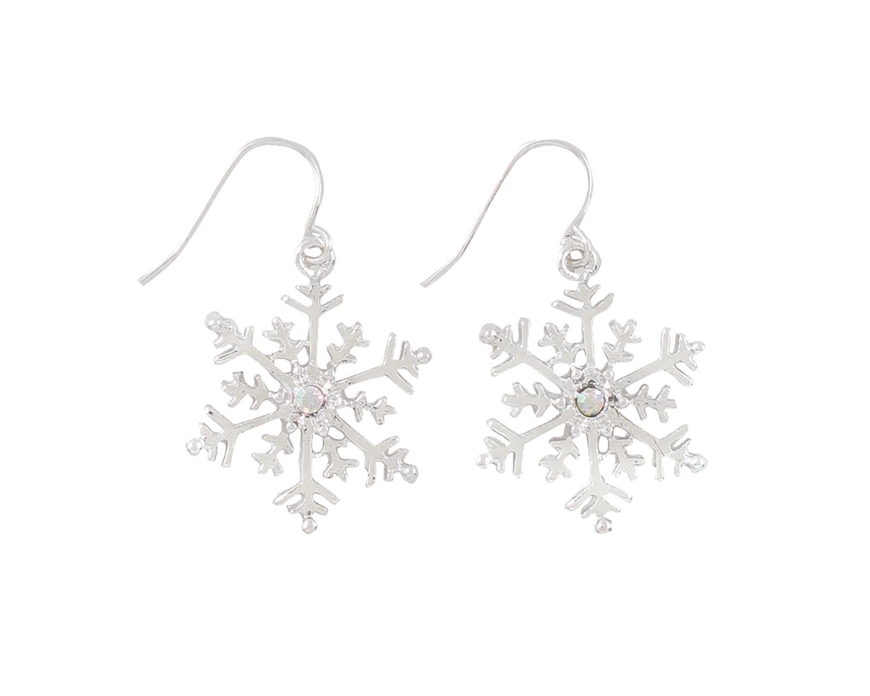Periwinkle Silver Snowflake Earrings