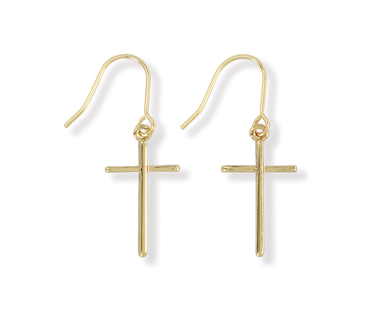 Periwinkle Classic Gold Cross Earrings