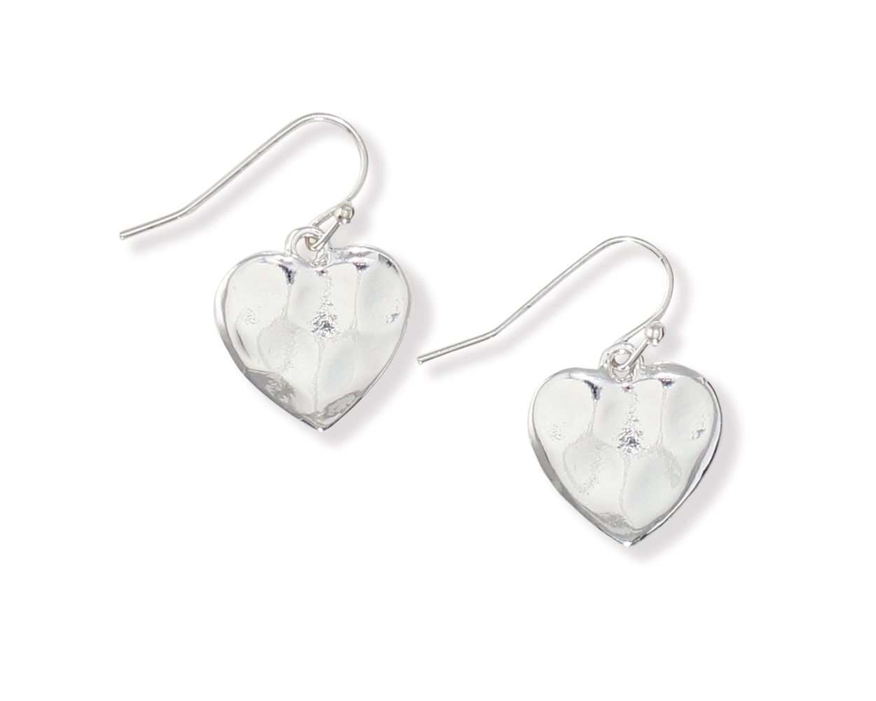 Periwinkle Hammered Heart Earrings