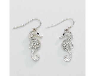 Periwinkle Silver Seahorse Earrings