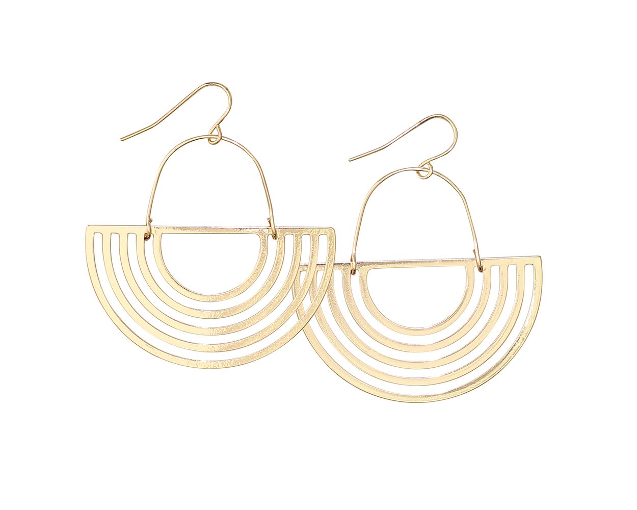 Periwinkle Gold Polished Semi Circle Earrings