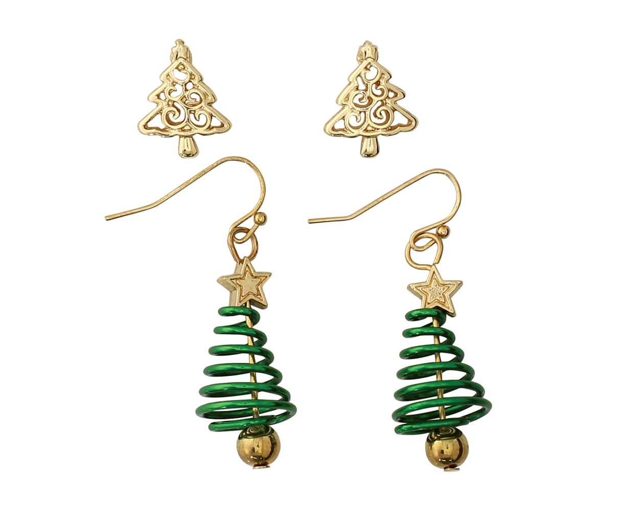 Periwinkle Duo Holiday Tree Earrings