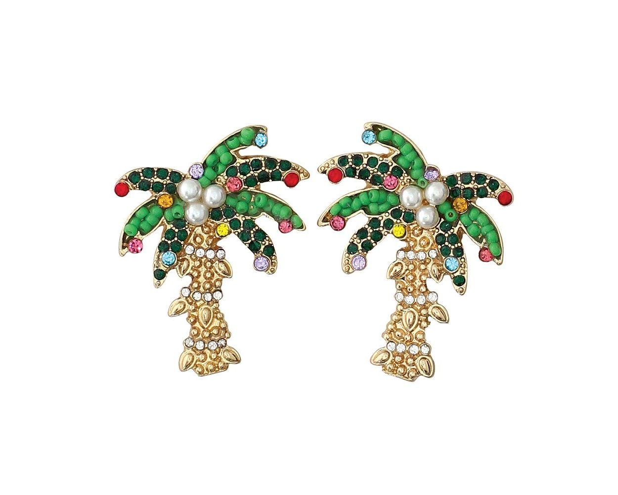 Periwinkle Holiday Palm Tree Earrings