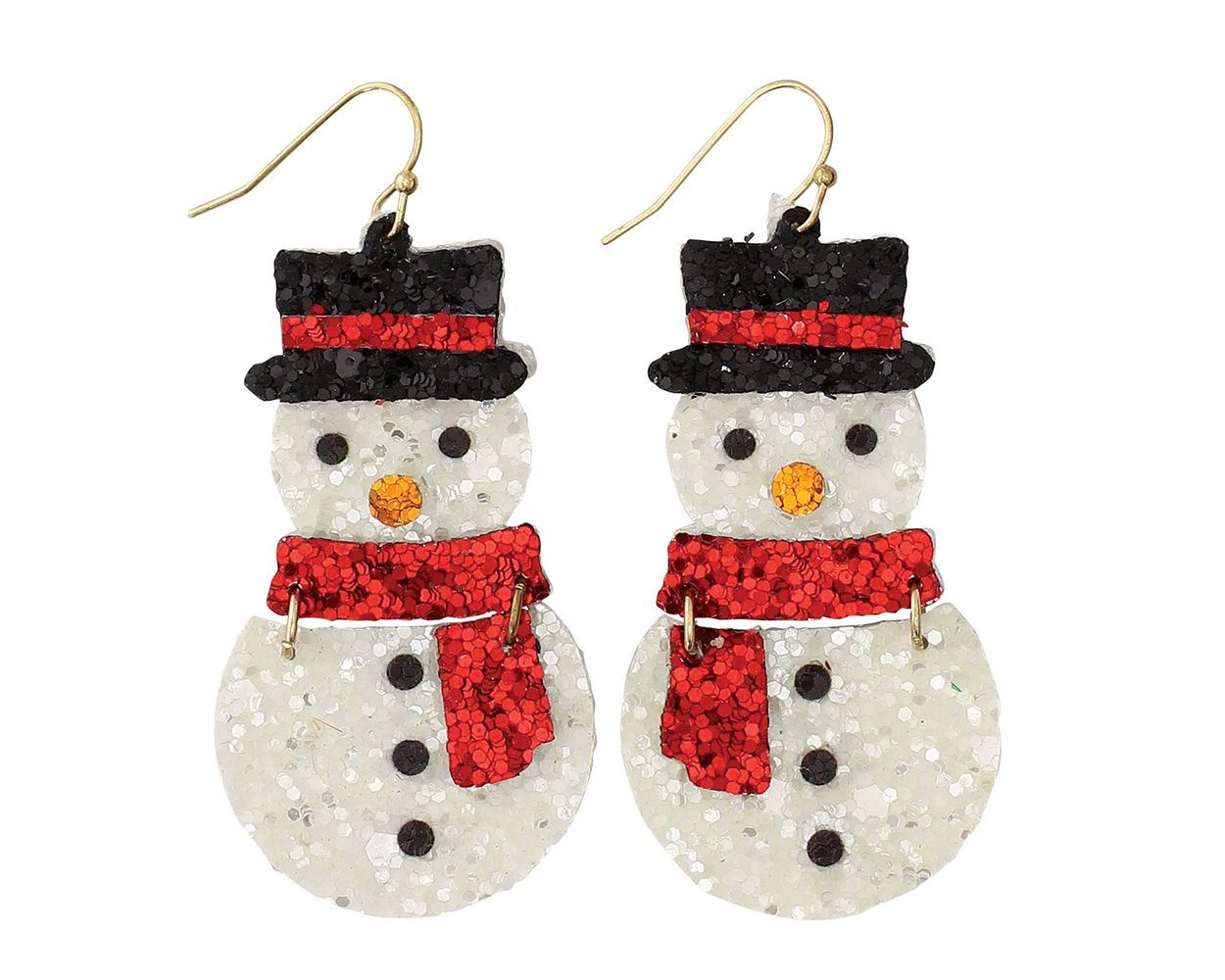 Periwinkle Glitter Snowmen Earrings