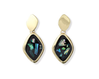 Periwinkle Gold Mosaic Earrings