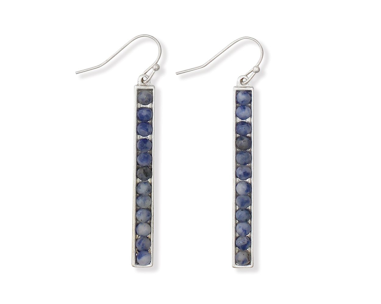 Periwinkle Silver Drop Sodalite Earrings