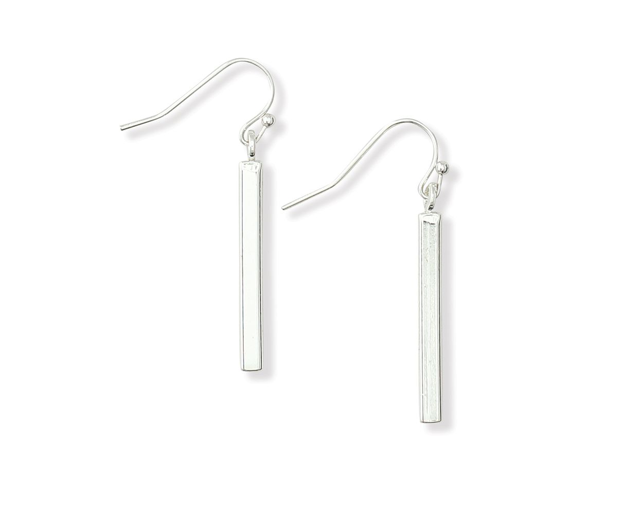 Periwinkle Sleek Silver Drop Earrings