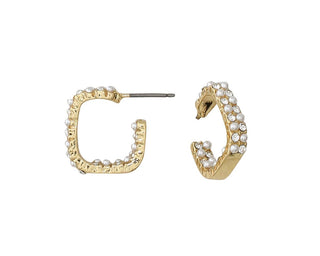Periwinkle Gold Pearl Hoop