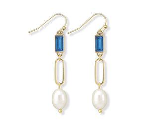 Periwinkle Blue Pearl Drop Earrings